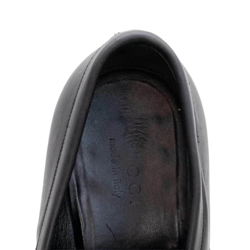 Gucci Broadwick Interlocking GG Logo Dress Loafers Black Men's UK 9.5 D US 10.5